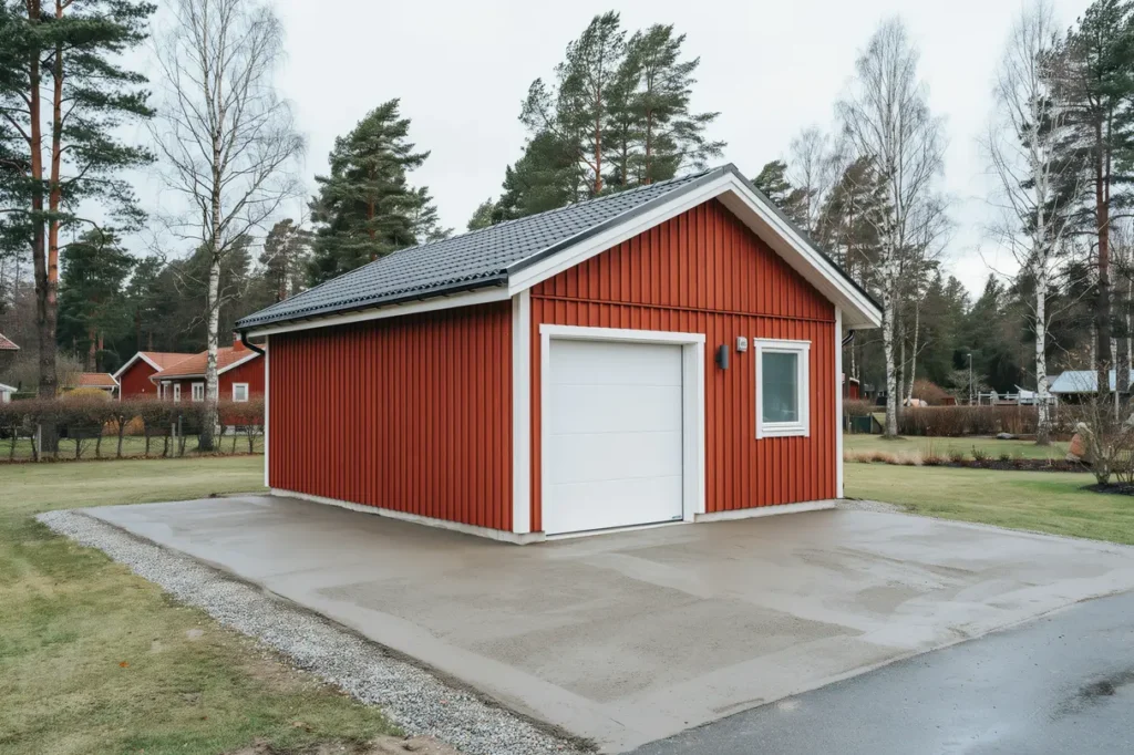 uppf rande av frist ende garage med betongplatta i arlandastad arlanda